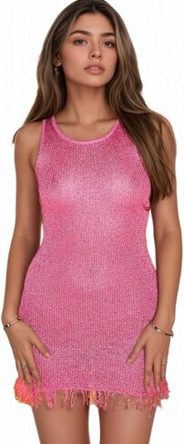 OCUH Maxi Dress Sleeveless Sundress Sequin Dress Starfish Bodycon Long Dresses Beach Vacation Clothes for Women in Kuwait