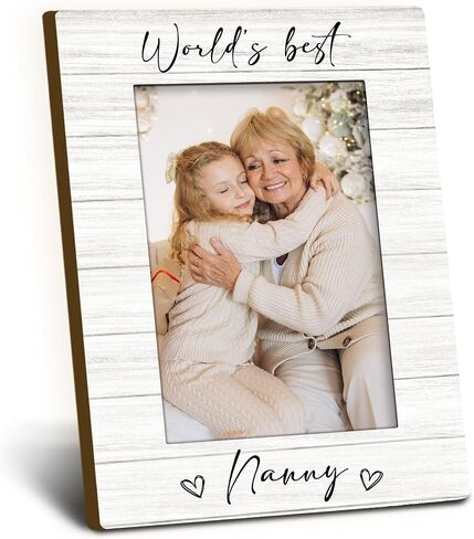 Nanny Grandma 4x6 Picture Frame, Mother's Day Gifts for Grandma Wooden Picture Frame, Best Grandmother Gifts, World's Best Nanny Decorative Photo Frames for Table Desk Decor in Saudi Arabia