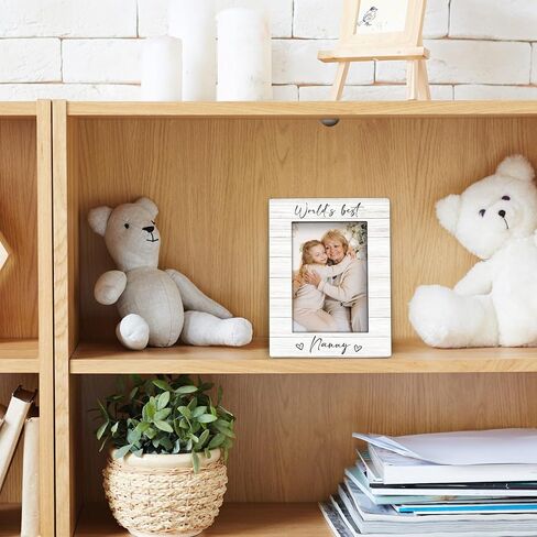 Nanny Grandma 4x6 Picture Frame, Mother's Day Gifts for Grandma Wooden Picture Frame, Best Grandmother Gifts, World's Best Nanny Decorative Photo Frames for Table Desk Decor in Saudi Arabia