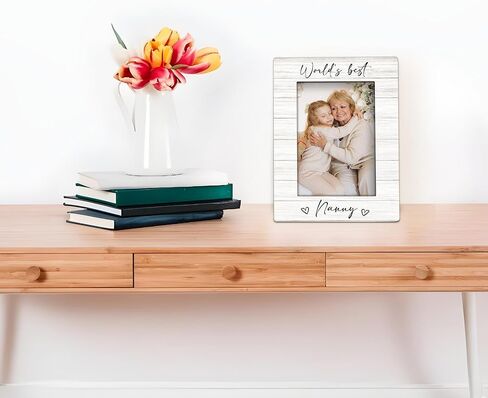 Nanny Grandma 4x6 Picture Frame, Mother's Day Gifts for Grandma Wooden Picture Frame, Best Grandmother Gifts, World's Best Nanny Decorative Photo Frames for Table Desk Decor in Saudi Arabia