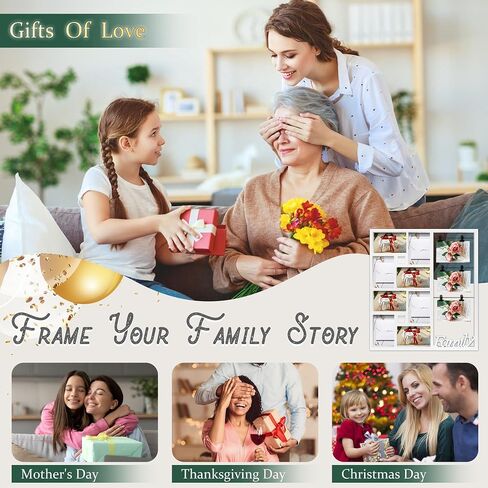 Jerry & Maggie Family Photo Frame, 11 Pictures Frame Multi Selfie Gallery Collage, Family Picture Frames Collage Wall Decor, No Assembly Needed, Assorted Frames for Gallery Wall (White) in Saudi Arabia