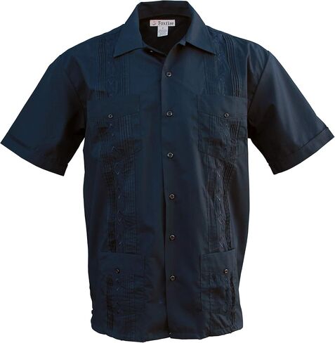 Foxfire Men's Casual Guayabera Cuban Shirt Regular, Big & Tall Sizes, Short Sleeve Pockets Cotton Blend in Kuwait