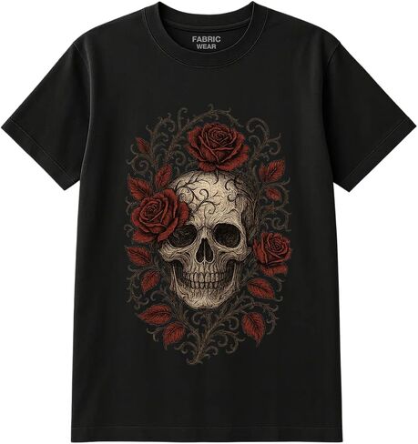Halloween Eerie Skull Roses Dark Enchantment Mystery - Tee for Men & Women - Graphic T-Shirt in Saudi Arabia