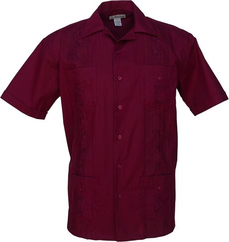 Foxfire Men's Casual Guayabera Cuban Shirt Regular, Big & Tall Sizes, Short Sleeve Pockets Cotton Blend in Kuwait