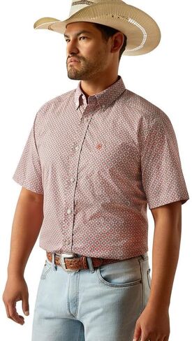 ARIAT Mens Red Welch Classic Shirt in Saudi Arabia