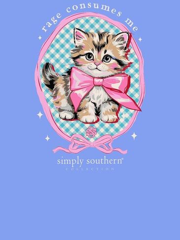 Simply Southern Rage Consumes Me Kitten, Bow, Adult Long Sleeve Shirt in Saudi Arabia