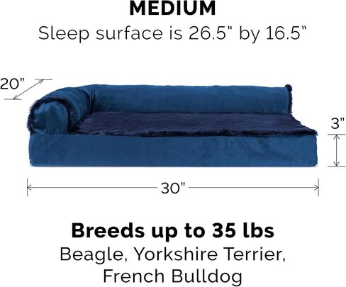 Furhaven Replacement Dog Bed Cover Plush & Velvet L Shaped Chaise, Machine Washable - Platinum Gray, Jumbo Plus (XX-Large) in Kuwait