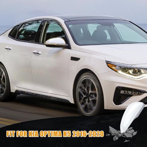 غطاء مرآة للركاب الأيمن على الجانب الأيمن من غطاء الإسكان المتوافق مع KIA K5 Optima 2016 2017 2018 2019 2020 إكسسوارات بديلة ، مقطع ، أبيض in Kuwait
