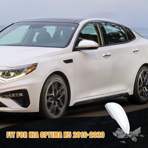 غطاء مرآة للركاب الأيمن على الجانب الأيمن من غطاء الإسكان المتوافق مع KIA K5 Optima 2016 2017 2018 2019 2020 إكسسوارات بديلة ، مقطع ، أبيض in Kuwait