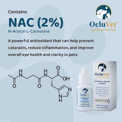 Eye Drops for Pets | Clinically Studied Antioxidants for Pets | Made in The USA | Includes 2% N-Acetyl-L-Carnosine (NAC) | 16mL - 2 Pack in Kuwait