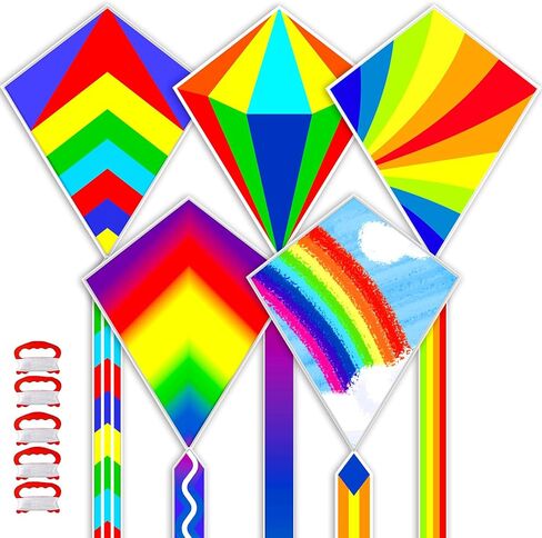 5 Pack Butterfly Kites for Kids & Adults, Beach Kites for Kids Age 4-8 8-12, Easy to Fly for Beginners, Easy to Assembled Colorful Kite for Beach Outdoor Toy Games & Family Trip in Kuwait