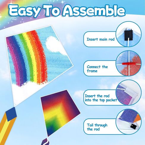 5 Pack Butterfly Kites for Kids & Adults, Beach Kites for Kids Age 4-8 8-12, Easy to Fly for Beginners, Easy to Assembled Colorful Kite for Beach Outdoor Toy Games & Family Trip in Kuwait