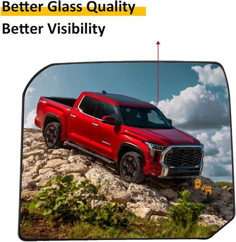 استبدال المرآة الجانبية للركاب لـ Toyota Tundra 2022 2023 - زجاج مرآة الجانب الأيمن ، مرايا السحب العلوية مع بقعة مدفوعة وعمى الطاقة in Saudi Arabia