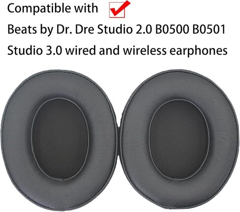 منصات الأذن البديلة المتوافقة مع Beats by Dr.Dre Studio 2.0 B0500 B0501 /Studio 3.0 سماعات اللاسلكية السلكية ، وسادات الأذن البديلة AKKIV مصنوعة من جلد البروتين ورغوة الذاكرة (بنية) in Kuwait