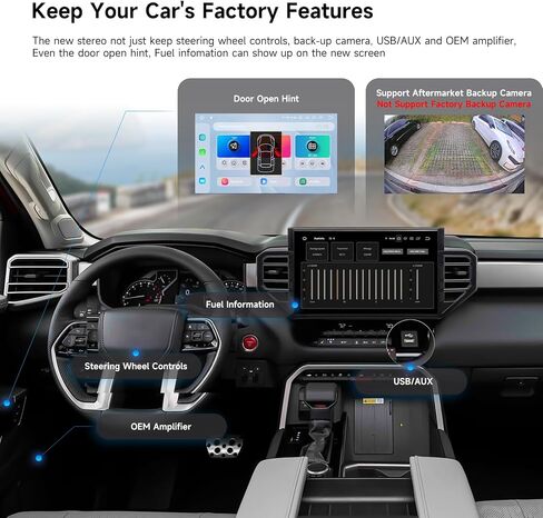 Dasaita Android 13 Car Stereo for Toyota Tundra 2022 2023 2024 with Backup Camera, Wireless Carplay Android Auto, 14" Touch Screen Head Unit, GPS, Radio, BT5.0, 5G WiFi/4G LTE, 8G RAM 256G ROM, Silver in Saudi Arabia