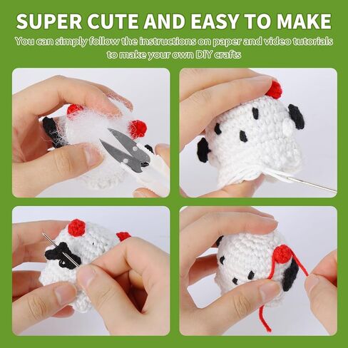 GOZATO Crochet Kit for Beginners 8PCS Crochet Animal Kit with Step-by-Step Video Tutorials and Yarns, Hook, Accessories in Kuwait