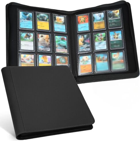 Toploader Binder ، يحتوي على 288 من Toploaders ، 9 جيب من محمل الجيب مع الأكمام ل 3 × 4 '' Toploaders ، رابط تخزين لوادر أعلى من الجيب ، رابط بطاقة التداول - الكربون الأسود in Kuwait