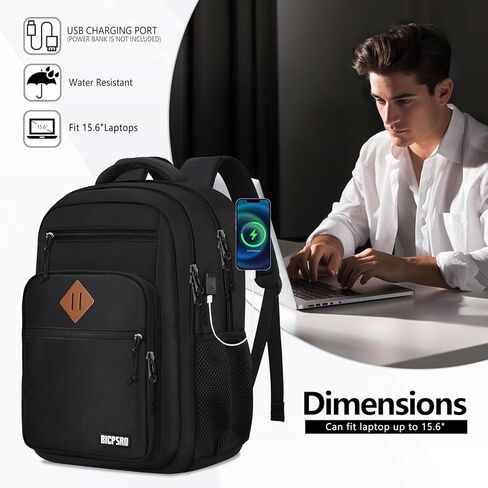 حقيبة ظهر كلاسيكية للرجال للنساء ، حقيبة ظهر للمدرسة للفتيات بوي المراهقين ، حقيبة كتب محمول 15.6 بوصة مع شاحن USB لجهاز الكمبيوتر في المدرسة الثانوية ، حزمة أجهزة الكمبيوتر ، Mochilas Para Hombres ، Gray in Kuwait