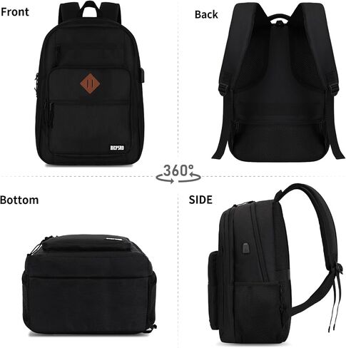 حقيبة ظهر كلاسيكية للرجال للنساء ، حقيبة ظهر للمدرسة للفتيات بوي المراهقين ، حقيبة كتب محمول 15.6 بوصة مع شاحن USB لجهاز الكمبيوتر في المدرسة الثانوية ، حزمة أجهزة الكمبيوتر ، Mochilas Para Hombres ، Gray in Kuwait