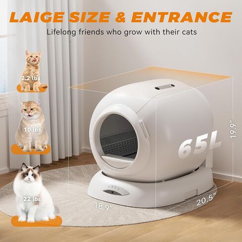 Self Cleaning Litter Box, Automatic Litter Box Liners, Tear Free Liner, Multi-Purpose Extra Thick Garbage Bags, 18 x 20 Inches, 60 Count in Saudi Arabia