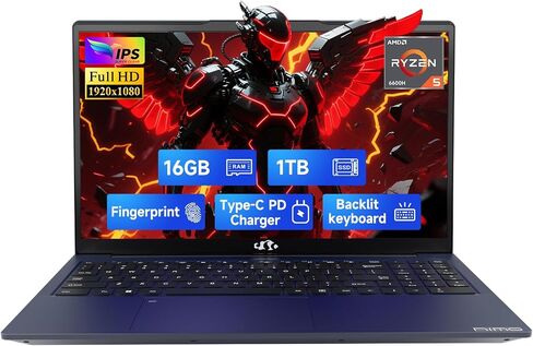 15.6" IPS FHD-Laptop, 16GB RAM 1TB SSD Intel 12 Gen 4 Core N100 (Beat to i3 1115G4 Up to 3.4GHz) Computer, Laptops with Backlit Keyboard Fingerprint laptops for Student and Home WiFi 6 BT 5.2 in Saudi Arabia