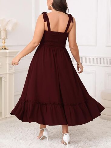 Women's Plus Size Summer Maxi Dress Casual Boho Sleeveless Spaghetti Strap Smocked Tiered Long Beach Sun Dresses in Kuwait