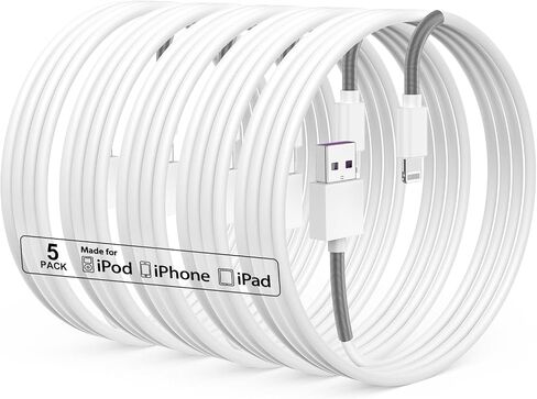 6Pack iPhone Car Charger Cord 3FT[Apple MFi Certified],USB A to Lightning Cable Original Apple Carplay Charging Cord 3 Feet, USB Charging Cable 3 Feet for iPhone 14/13/12/11 Pro Max/XS/XR/X/8/7Plus in Saudi Arabia