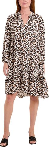 Utcoco Womens 2025 Leopard Print Summer Mini Dress Discale V الرقبة البوق in Kuwait
