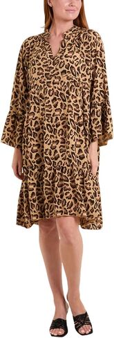 Utcoco Womens 2025 Leopard Print Summer Mini Dress Discale V الرقبة البوق in Kuwait