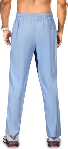 Men's Lightweight Hiking Pants Water Resistant Sweatpants Joggers with Zipper Pockets for Outdoor Workout Travel in Kuwait
