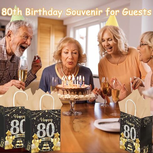 50Pcs 50th Birthday Party Favors Gift Bags Bulk, Black and Gold Happy 50th Gift Candy Wrap Bags with Tissue Paper, Vintage 50th Birthday Decorations Souvenir Bag for Men Women Anniversary Supplies (50th) in Kuwait