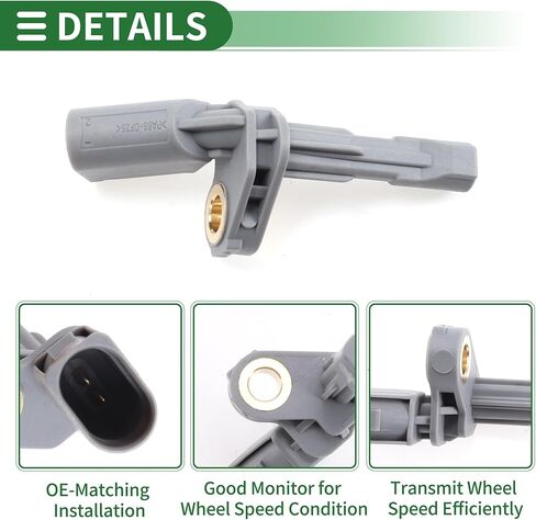 Motoforti ABS Wheel Speed Sensor Rear Left ABS Sensor Anti-Lock Braking System Sensor No.1K0927807A/WHT003859A/WHT003859B/0986594561 for Volkswagen TIGUAN in Saudi Arabia