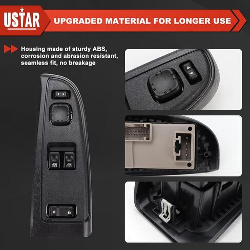 USTAR SIDE SIDE SIDE MASTER WINDOW SWITCH متوافق مع Chevy Silverado 1500 2500 3500 2003-2007 ، GMC Sierra 1500 2500 3500 2003-2007 استبدال 15883318 ، 920-023 in Saudi Arabia