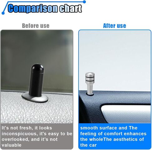 4PCS Car Door Lock Knobs, 1.92" x 0.44'' Safety Auto Inner Door Pull Pins, Aluminum Alloy Car Door Lock Pin Covers, Door Lift Bolt Decorative Replacement Accessory for Most Cars, SUVs, Trucks (Black) in Saudi Arabia
