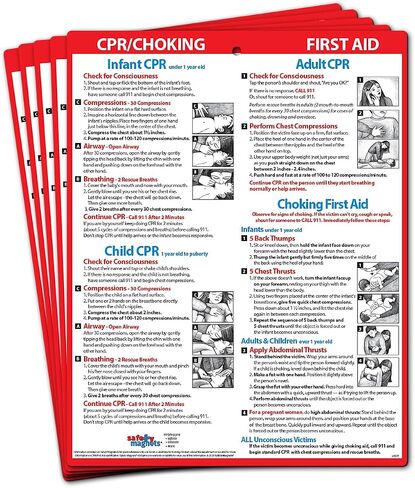 Safety Magnets by ZOCO - CPR & Choking Fridge Magnet - Updated CPR & Choking Guidelines - Heimlich Maneuver Laminated Card 8.5x11 for Infants Children & Adults in Saudi Arabia
