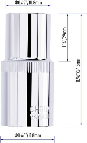 2PCS 4.5mm Shallow Socket, 1/4 Inch Drive, 6-Point, Metric, Heat Treated CR-V Steel Short Sockets, Full Polishing, 1 Inch Length in Saudi Arabia