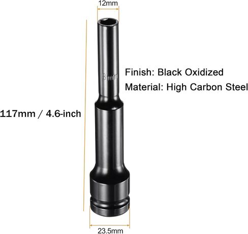 1/2 Drive by 13mm Deep Thin Wall Impact 6 Point Impact Sockets for Automotive Trucks Tractors Engines Repairing Garage Tool in Kuwait