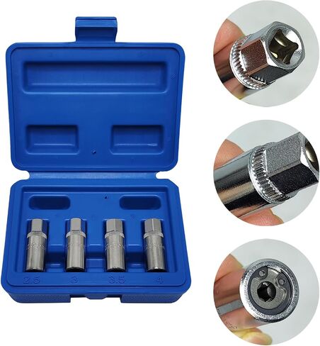 4pcs 1/2 بوصة مجموعة مستخلصات مسمار ، مقبس إزالة مسمار مكسور ، مآخذ مستحضر مسمار لإزالة البراغي المحاصرة والمكسورة بعمق ، الأزرار. in Kuwait