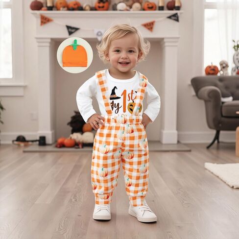 مجموعة سراويل رومبير للأطفال من BemeyourBBs My First Halloween Baby Boy قبعة صغيرة in Kuwait
