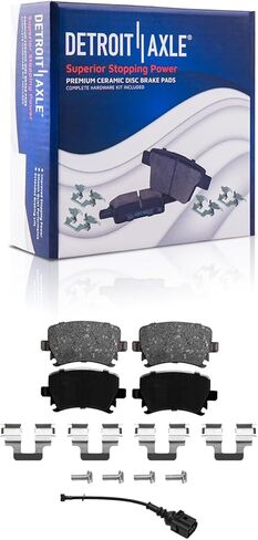 Detroit Axle - مجموعة الفرامل الخلفية لـ Audi A3 Quattro Volkswagen Jetta Rabbit Golf ، 10.24 '' بوصة دوارات الفرامل دوارات الفرامل السيراميك استبدال in Saudi Arabia