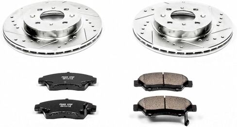 Power Stop K694 Front Z23 Carbon Fiber Brake Pads with Drilled & Slotted Brake Rotors Kit in Saudi Arabia