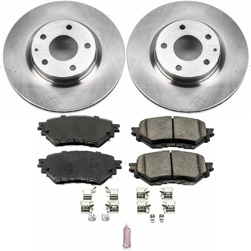 Power Stop CRK7517 دوار الفرامل المطلي ومنصات الفرامل السيراميك- مقدمة لـ Mazda 3 2017-2018 [نموذج محدد] in Saudi Arabia
