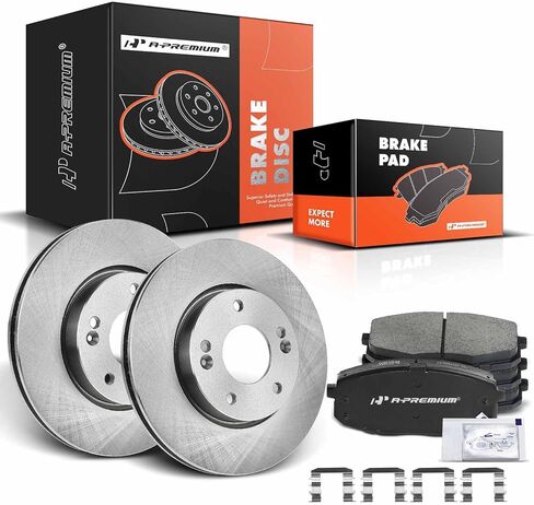 A -Premium 10.50 in (266.7mm) دوارات فرامل القرص المحفورة والاحتوارية + مجموعة منصات السيراميك المتوافقة مع Chevy و GMC و Buick و Cadillac و Oldsmobile - Models Blazer و S10 و Jimmy و Sonoma و Syclone in Saudi Arabia