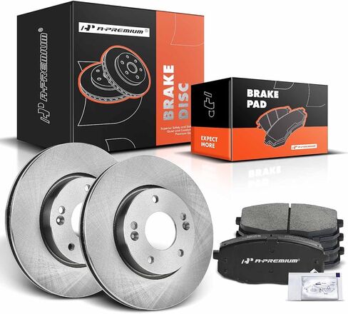 A -Premium 10.50 in (266.7mm) دوارات فرامل القرص المحفورة والاحتوارية + مجموعة منصات السيراميك المتوافقة مع Chevy و GMC و Buick و Cadillac و Oldsmobile - Models Blazer و S10 و Jimmy و Sonoma و Syclone in Saudi Arabia
