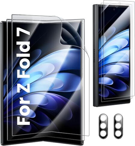 واقي شاشة الخصوصية لـ Samsung Galaxy Z Fold 6 ، 2 من الزجاج الأمامي المضاد للتجسس + 2 أفلام TPU مرنة داخلية + 2 حماية من عدسات الكاميرا لا فقاعة ، مضاد للقرعة ، ديفر in Kuwait