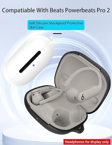 JUSY متوافق مع Beats Powerbeats Pro 2 Case Cover Hollow Design Anti-Lost & Shockproof سهلة الحمل مع حالة واقية من سلسلة المفاتيح ، الوردي in Kuwait