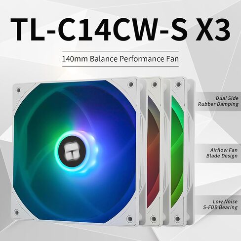 المروحة الحرارية TL-C14C X3 CPU ، مروحة حالة محمل S-FDB مع التحكم 4-PWM ، مروحة كمبيوتر ضوضاء منخفضة ، هيكل كمبيوتر 140 مم ، مبرد وحدة المعالجة المركزية (3 عبوات) in Kuwait