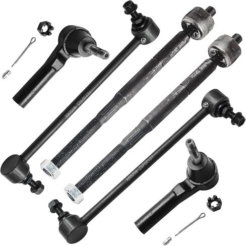 Detroit Axle - Front 6pc Tie Rods Kit for 07-17 Dodge Caliber Jeep Patriot Compass, 4 Tie Rods 2 Sway Bar Links 2007 2008 2009 2010 2011 2012 2013 2014 2015 2016 2017 Replacement in Saudi Arabia