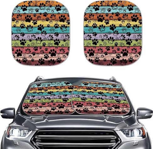 Hibiscus Flower Windshield Sun Shown for Car 2 قطعة شاملة أرجوانية لسيارة شاحنة سيارة الدفع الرباعي شاحنات الشاحنة الأشعة فوق البنفسجية أشعة الشمس واقي من السهل إعداد سيارتك بارد in Kuwait