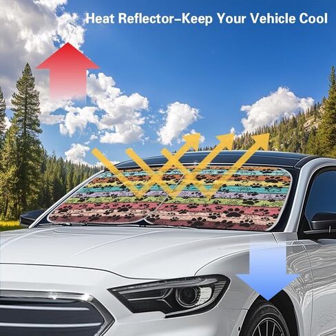 Hibiscus Flower Windshield Sun Shown for Car 2 قطعة شاملة أرجوانية لسيارة شاحنة سيارة الدفع الرباعي شاحنات الشاحنة الأشعة فوق البنفسجية أشعة الشمس واقي من السهل إعداد سيارتك بارد in Kuwait